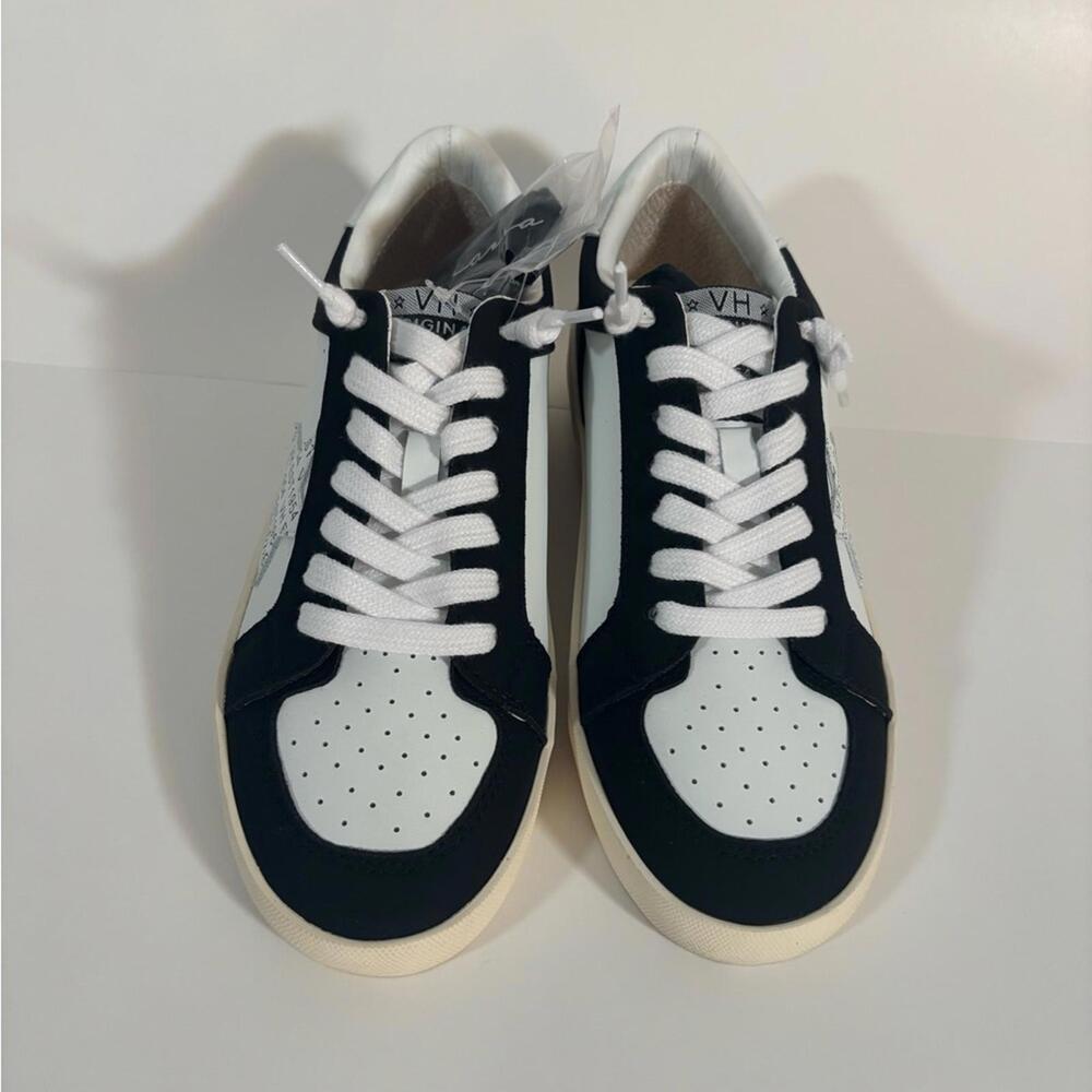 Vintage Havana Gala Sneakers White Black Multi Star Design Size 8 Women’s - Picture 2 of 11